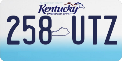 KY license plate 258UTZ