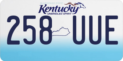 KY license plate 258UUE