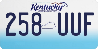 KY license plate 258UUF