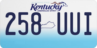 KY license plate 258UUI