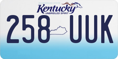 KY license plate 258UUK