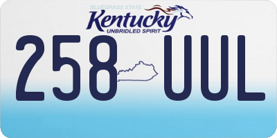 KY license plate 258UUL