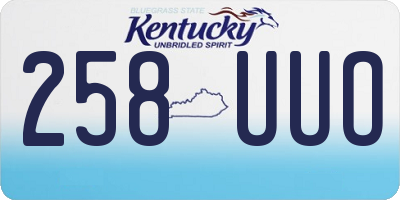 KY license plate 258UUO