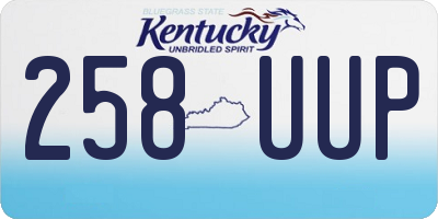KY license plate 258UUP