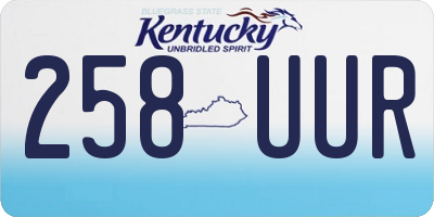 KY license plate 258UUR