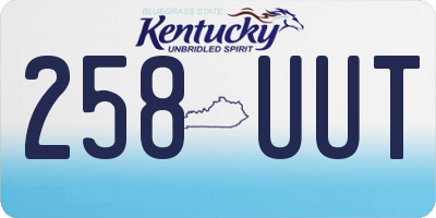 KY license plate 258UUT