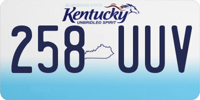 KY license plate 258UUV