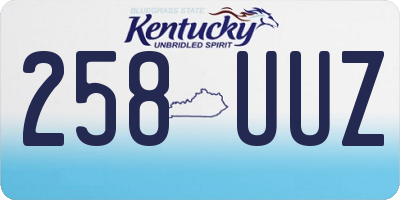 KY license plate 258UUZ