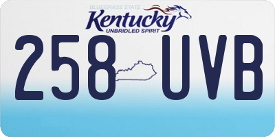 KY license plate 258UVB
