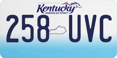 KY license plate 258UVC