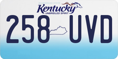 KY license plate 258UVD