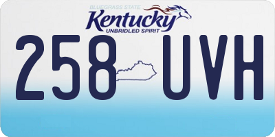 KY license plate 258UVH