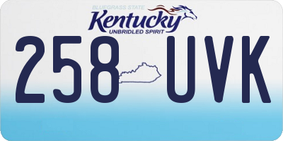 KY license plate 258UVK