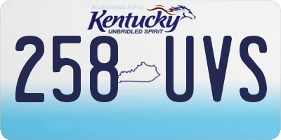 KY license plate 258UVS