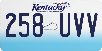 KY license plate 258UVV