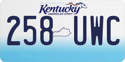 KY license plate 258UWC