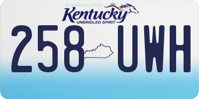 KY license plate 258UWH