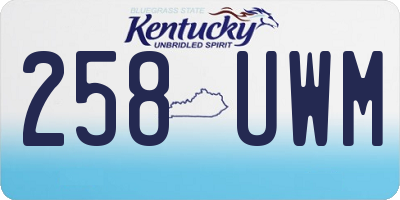 KY license plate 258UWM