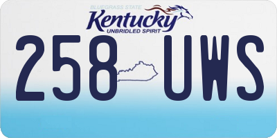 KY license plate 258UWS