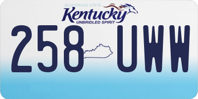 KY license plate 258UWW
