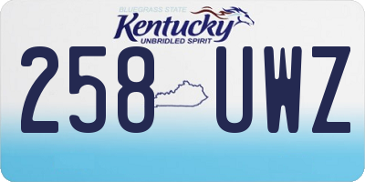 KY license plate 258UWZ