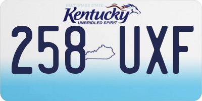 KY license plate 258UXF