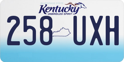 KY license plate 258UXH
