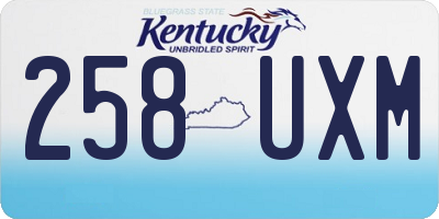KY license plate 258UXM