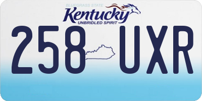 KY license plate 258UXR