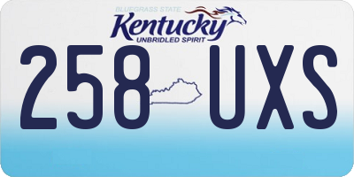 KY license plate 258UXS