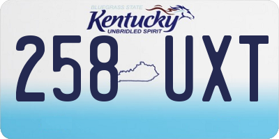 KY license plate 258UXT