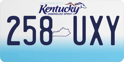KY license plate 258UXY