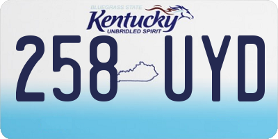 KY license plate 258UYD