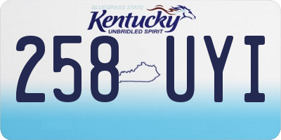 KY license plate 258UYI