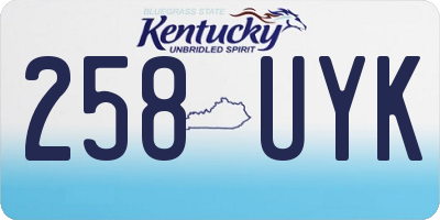 KY license plate 258UYK