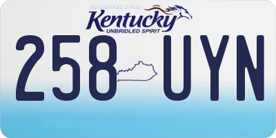KY license plate 258UYN