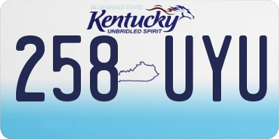 KY license plate 258UYU