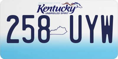 KY license plate 258UYW