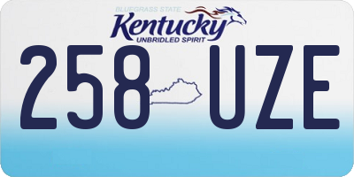KY license plate 258UZE