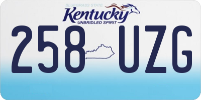 KY license plate 258UZG