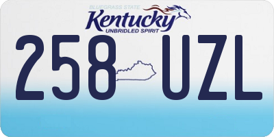 KY license plate 258UZL
