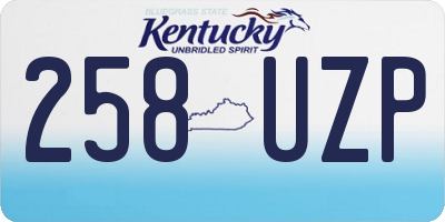 KY license plate 258UZP