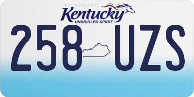 KY license plate 258UZS