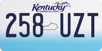 KY license plate 258UZT