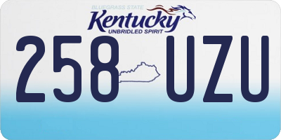 KY license plate 258UZU
