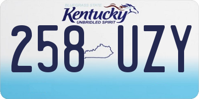 KY license plate 258UZY