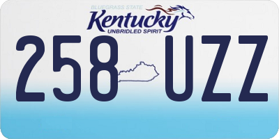 KY license plate 258UZZ