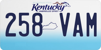 KY license plate 258VAM