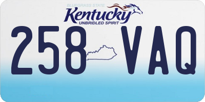 KY license plate 258VAQ