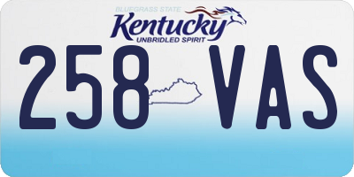 KY license plate 258VAS